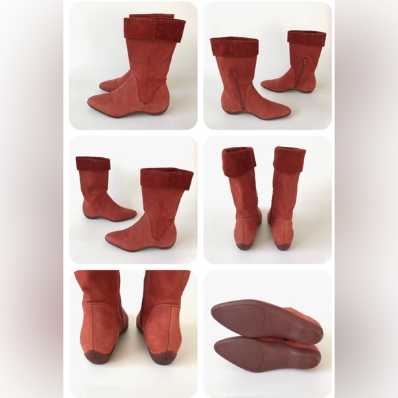 Power up Aspiration Red Suede Mid-Calf Boots - Picture 2 of 3